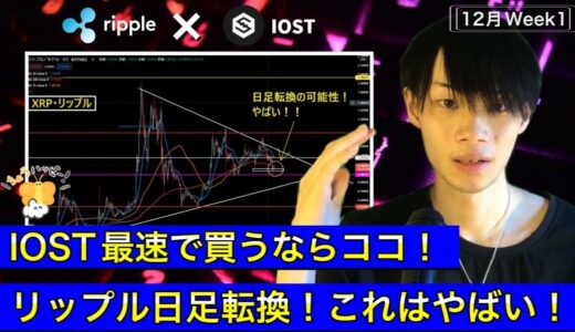 【XRP・リップル×IOST】　リップル日足転換！これはヤバい！　IOST最速で買うならここ！　XRP×IOST　11月30日（火）～　リップル×IOST相場分析