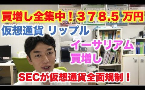 仮想通貨 リップル 買増し全集中！378.5万円分 SEC仮想通貨全面規制！