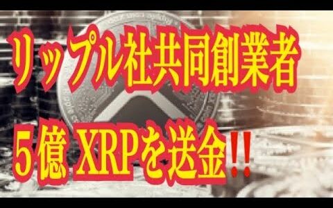 【仮想通貨】リップル最新情報！リップル社共同創業者、5億XRPを送金！！