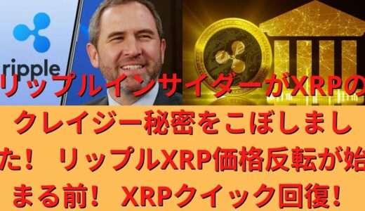 ⚠️リップルビットコインイーサリアム – リップルインサイダーがXRPのクレイジー秘密をこぼしました！ リップルXRP価格反転が始まる前！ XRPクイック回復！/クリプトブラブラ
