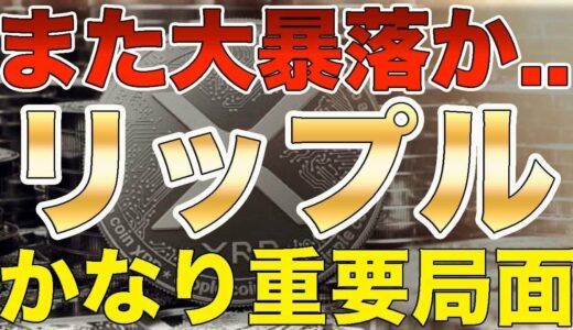 仮想通貨リップル【また大暴落か…】かなり重要局面!!ファンダを見ると過去最高値更新もありえる【ビットコイン】【XRP】