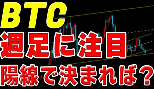 【仮想通貨ビットコイン】上髭が長く実体の小さい陽線は上昇のサイン？！週足の確定を待て。窓も忘れるな！