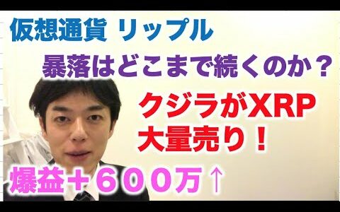 仮想通貨 リップル 爆益600万！ 暴落はどこまで続くのか？クジラがXRPを大量売りに！