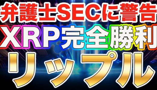 【仮想通貨リップル】リップル社訴訟!XRP完全勝利間近!!『弁護士がSECに警告』もはや時間の問題【ビットコイン】