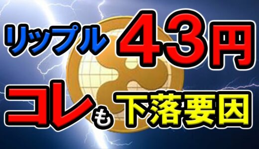 【仮想通貨】リップル(XRP)43円で今後の上昇は？下落の背景はコレだった。