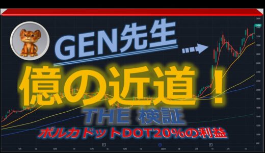 ポルカドットDOT20％の利益  ビットコイン、イーサリアム、リップル  GEN先生のトレード検証！初心者兼業トレーダー向けにテクニカル分析で暗号資産を解説中～