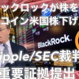 リップル/SEC重要証拠提出　ブラックロックが株買い　ビットコイン　イーサリアム　リップル　カルダノADA XLM