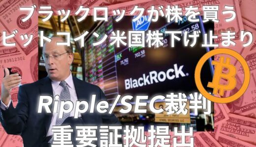 リップル/SEC重要証拠提出　ブラックロックが株買い　ビットコイン　イーサリアム　リップル　カルダノADA XLM