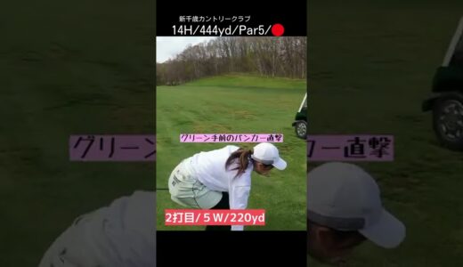 ⚠️チップインバーディー出ました⚠️[14H/444yd/Par5]#ゴルフ女子 #ゴルフ #ゴルフスイング #golf #golfswing #北海道ゴルフ #shorts
