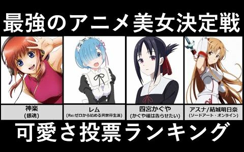 最強のアニメ美女決定戦！投票数ランキング【アニメ・漫画比較】