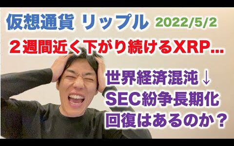 仮想通貨 リップル 2週間近く下がり続けるXRP... 政界経済混沌↓SEC紛争長期化 回復はあるのか？  2022/5/2