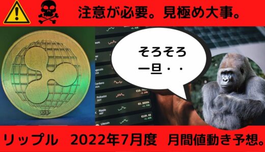 [仮想通貨]リップルの今後。2022年7月度月間値動き予想。