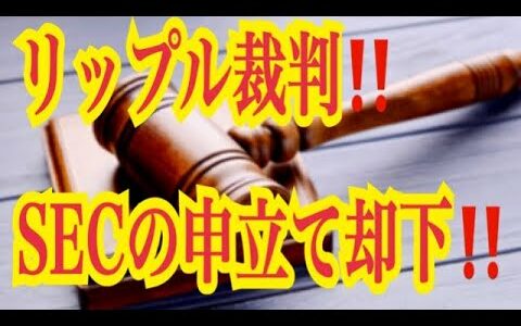 【仮想通貨リップルXRP情報局】リップル裁判！！SECの申し立て却下！！！♪───Ｏ（≧∇≦）Ｏ────♪