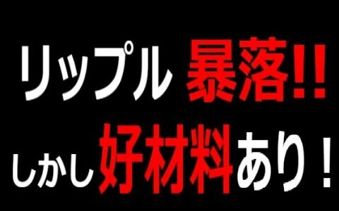 【仮想通貨】リップル暴落！しかし好材料も！