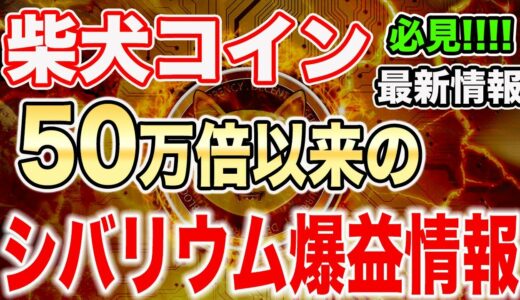 【※必見】過去50万倍の柴犬コインがついに動き出す！シバリウム最新情報公開!!!!【仮想通貨】【ビットコイン】【リップル】