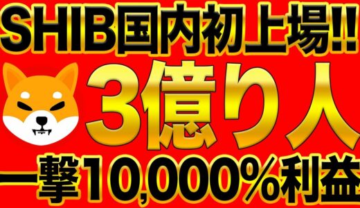 仮想通貨SHIB【3億り人】柴犬コインが国内取引所初上場！一撃10,000%利益の超必殺技公開【シバイヌ】【シバリウム】