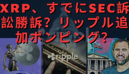 XRP、すでにSEC訴訟勝訴！リップル追加ポンピング？ XRP 100倍展望実体！リップル勝訴情報流れました！ 米下院議員、「SEC委員長職全面廃止」！- BTC XRP