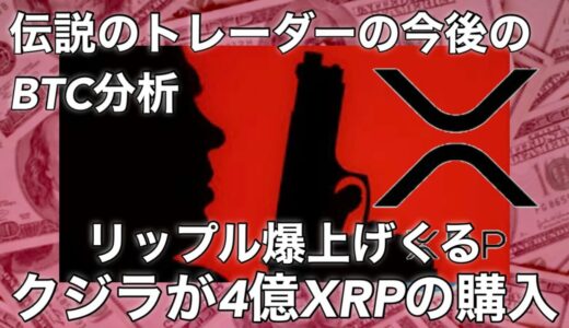伝説のトレーダーのビットコイン分析　リップル XRP爆上げがくる、クジラが大量に購入