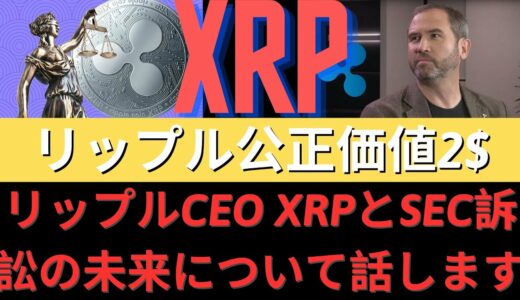 リップルCEO XRPとSEC訴訟の未来について話します！リップル公正価値2$！6ヶ月チャート分析の結果、XRP 430.6％上昇！アメリカ事業再開！- BTC XRP