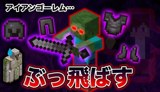 【検証】ガチガチの全身ネザライトゾンビだったらアイアンゴーレムに勝てる説 #shorts