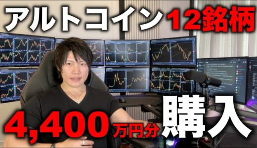 仮想通貨アルトコイン12銘柄に4,400万円分投資しました。