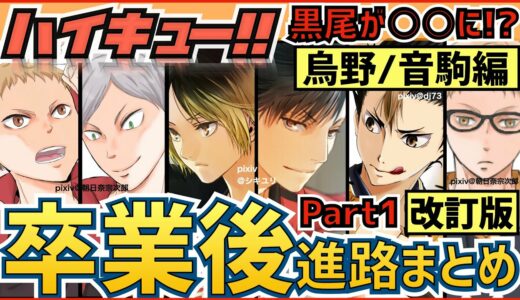 【ハイキュー】卒業後の進路・職業一覧まとめ！人気キャラ西谷や黒尾＆研磨はどうなった？烏野＆音駒編【全話最終話までネタバレ注意】