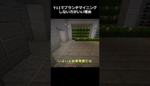 【マイクラ1.19】ブランチマイニングはY11では絶対にしない方がいい理由［ゆっくり実況］