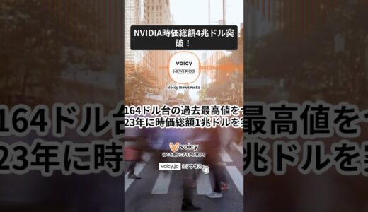 7/11(金)NVIDIAの時価総額4兆円超え